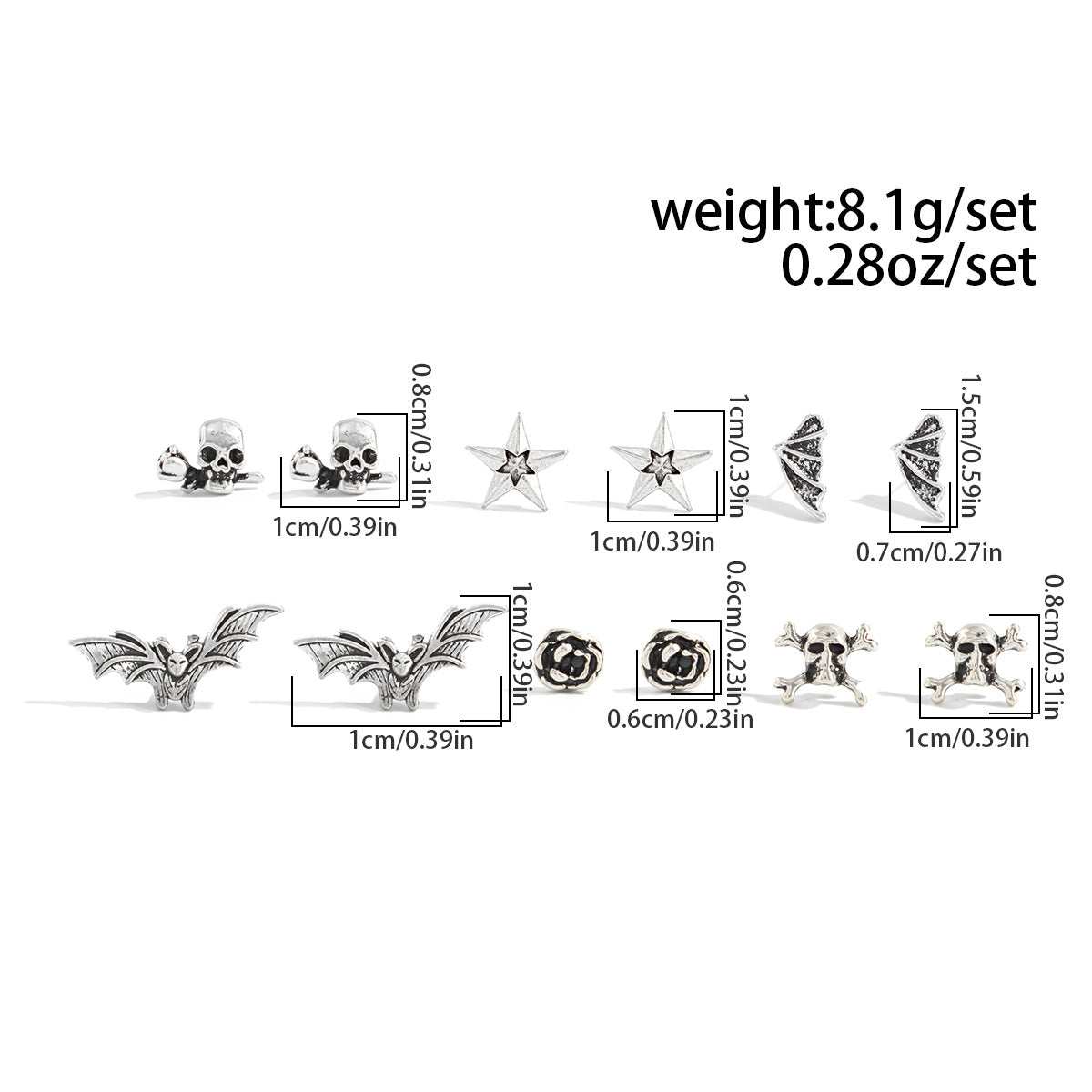 Wholesale Rose  Bloody Cross Earring Set