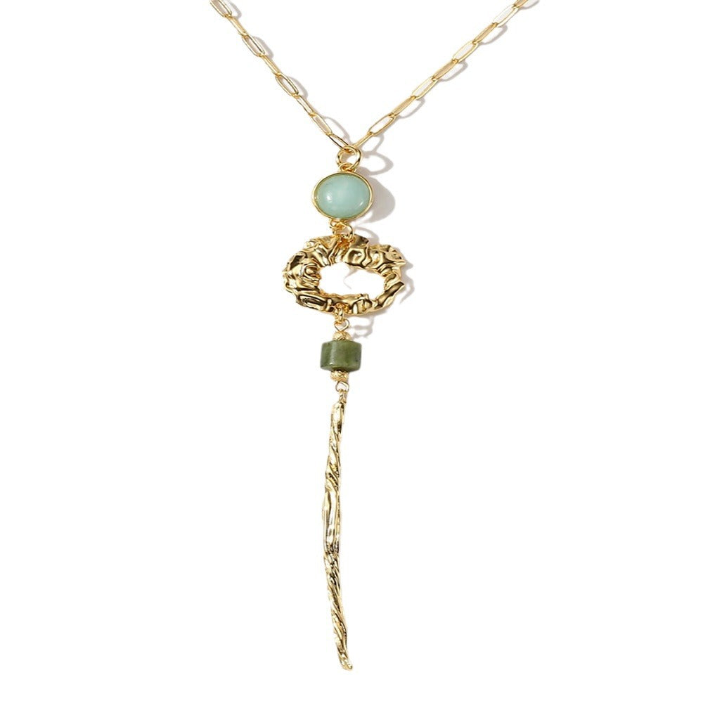 Wholesale 18K Genuine Gold Electroplated Stacked Double Row Necklace