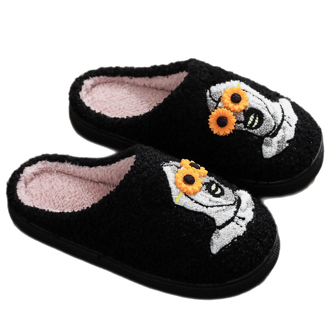 Wholesale Halloween Christmas Horror Night Horror Clown Embroidered Cotton Slippers Men's and Women's Autumn and Winter Plaid Wool Slippers