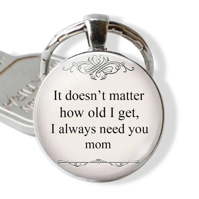Wholesale Inspirational Phrases Time Gem Metal Keychain