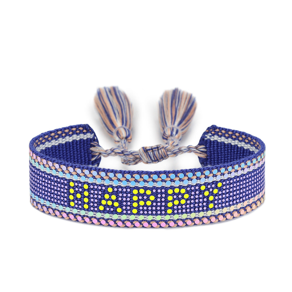 Wholesale Sequin Letter Creative Woven Bracelet