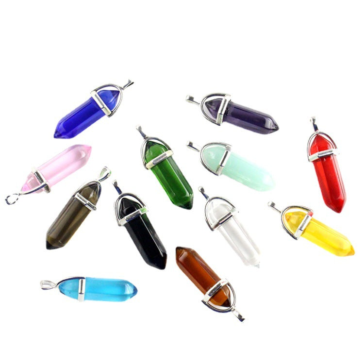 Wholesale Natural Stone Crystal Bullet Necklaces