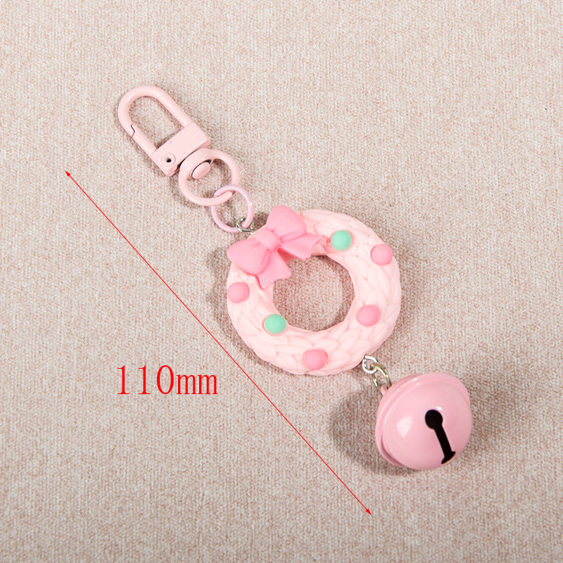 Wholesale Christmas Bell Girl Heart Keychains