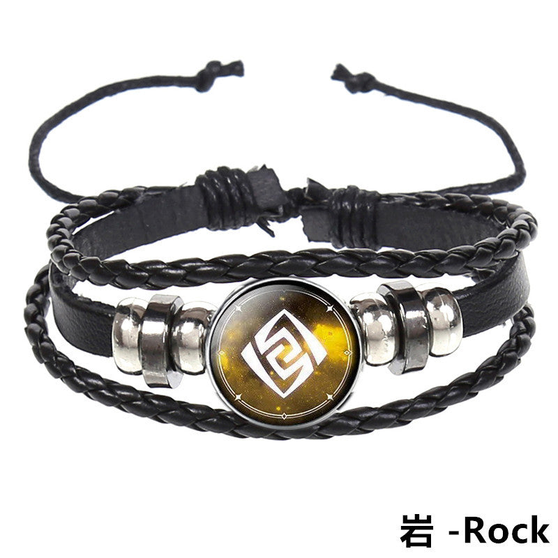 Wholesale Time Gemstone Woven Beaded Leather Bracelet