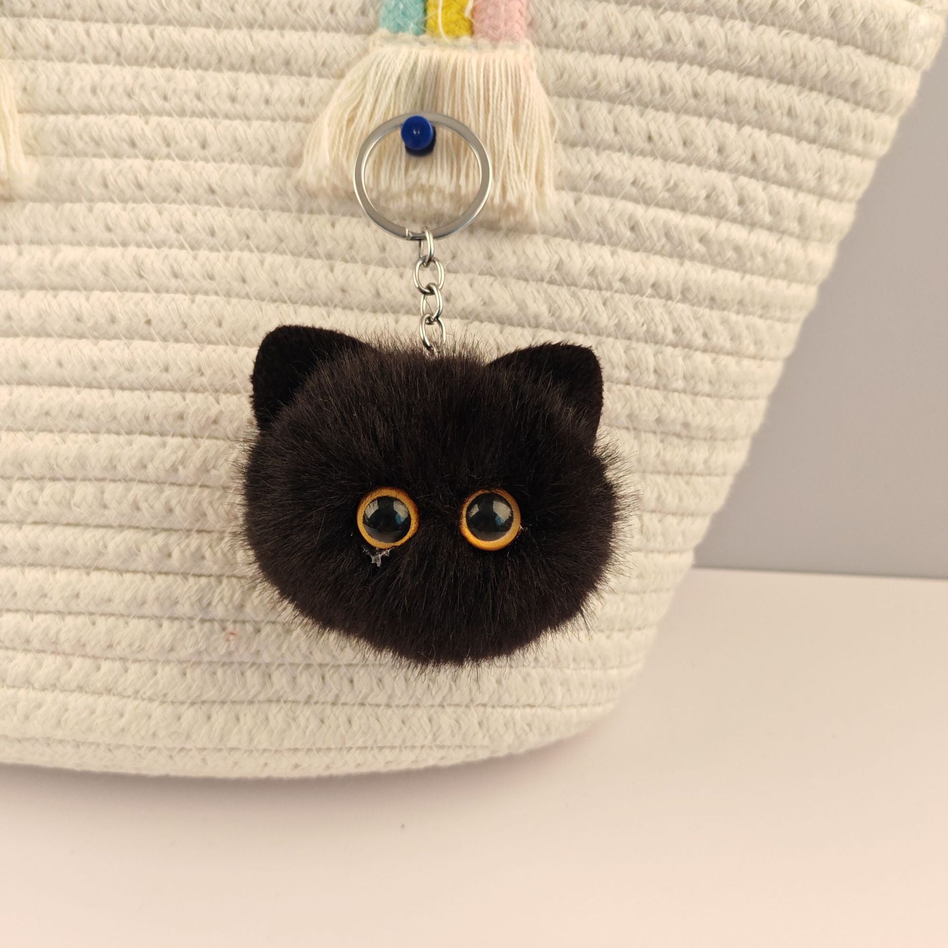 Wholesale  Kitten cartoon fur ball keychain