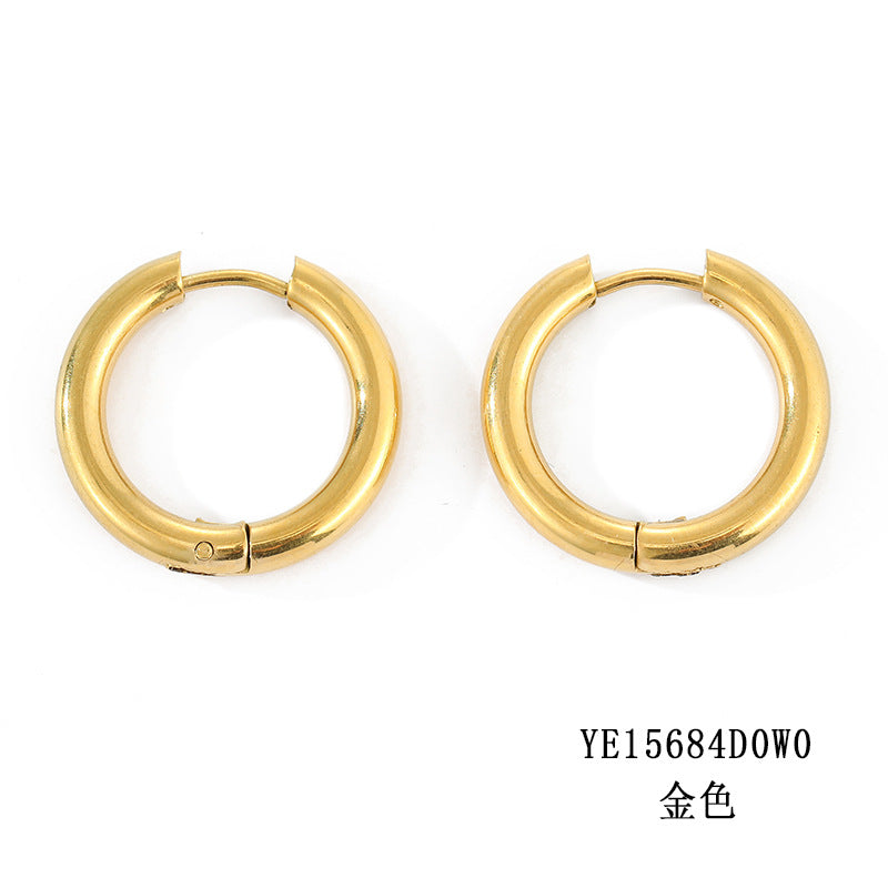 Wholesale Circle Gold Plated Stainless Steel Earrings
