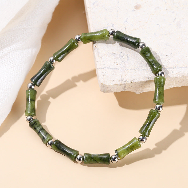 Wholesale Olive Jade Bamboo Green Aventurine Bracelet