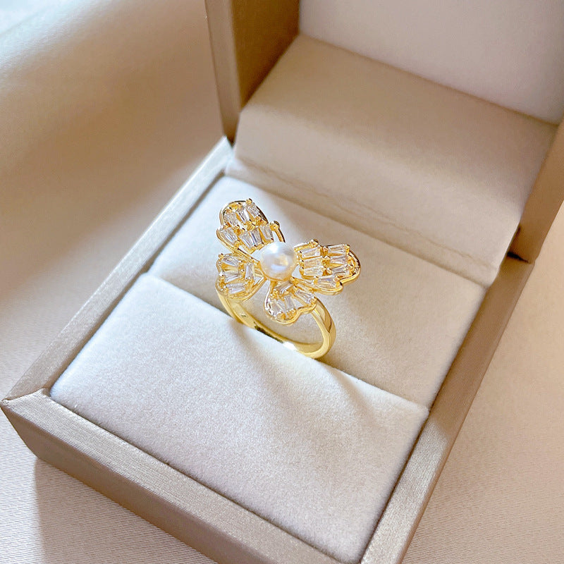 Wholesale Brass Gold Plated Butterfly Ring