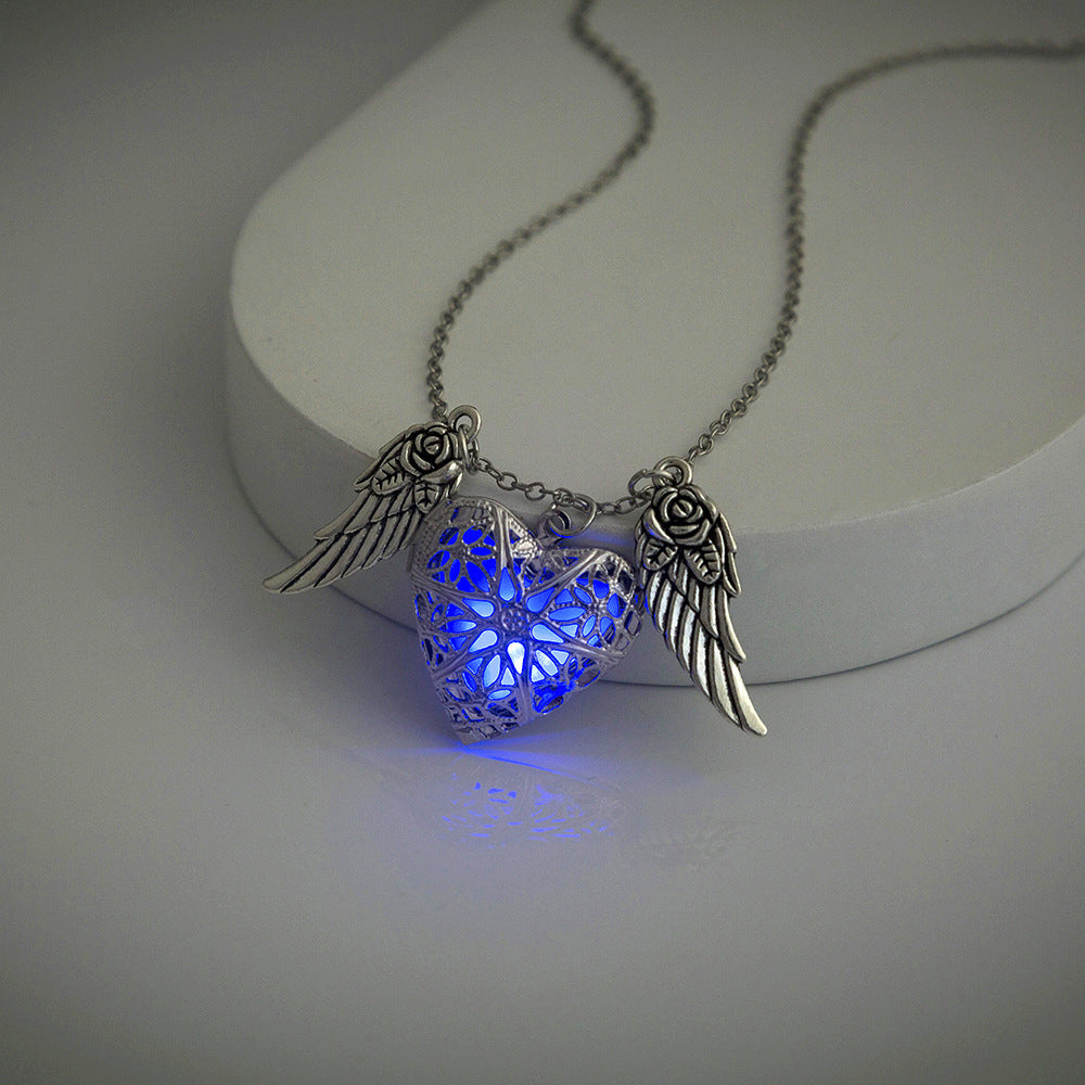 Wholesale Alloy Angel Wings Love Glow Necklace