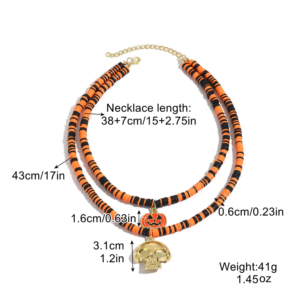 Wholesale Halloween Skull Pumpkin Dark Wind Necklace