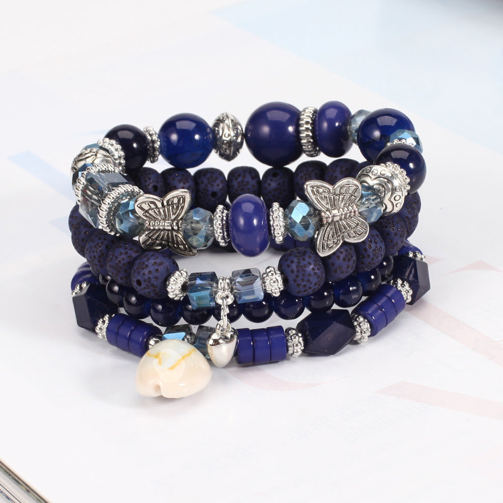 Wholesale Bohemian Butterfly Shell Love Multi-layered Bracelet