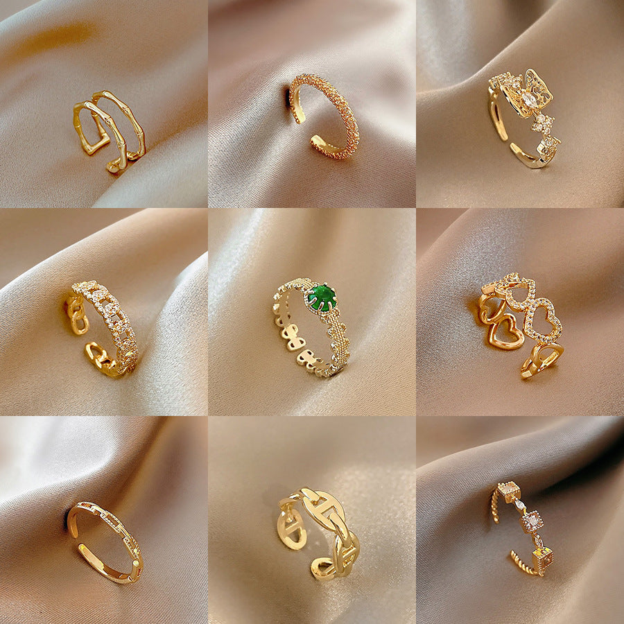 Tesoro de la ciudad al por mayor Tesoro Pearl Zircon Anillo de cobre