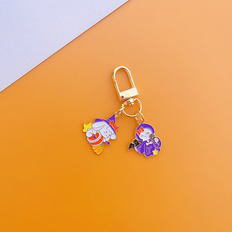 Wholesale Halloween Cartoon Imp Pumpkin Ghost Alloy Keychain