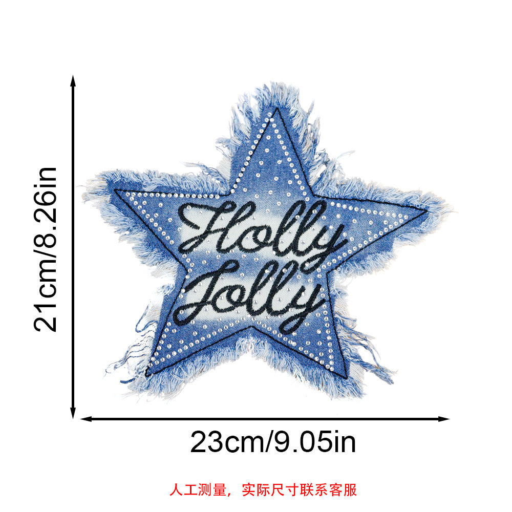 Wholesale Vintage denim fringe patch