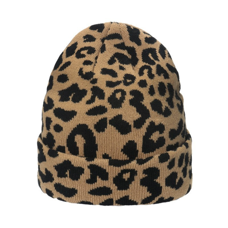 Wholesale Cute Leopard Print Cow Knitted Beanie