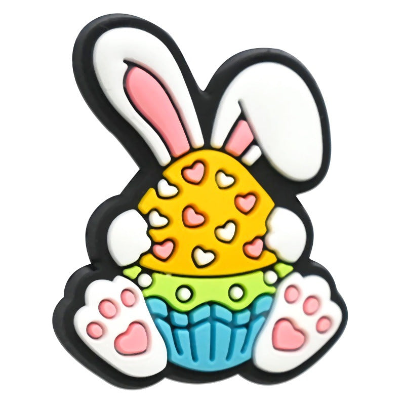 Wholesale  Random 100pcs/pack  Cute cartoon rabbit through-hole beads