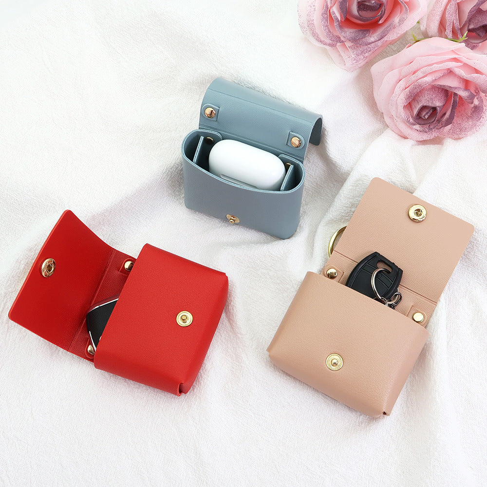 Wholesale Creative Leather Mini Square Bag Coin Purse Keychain