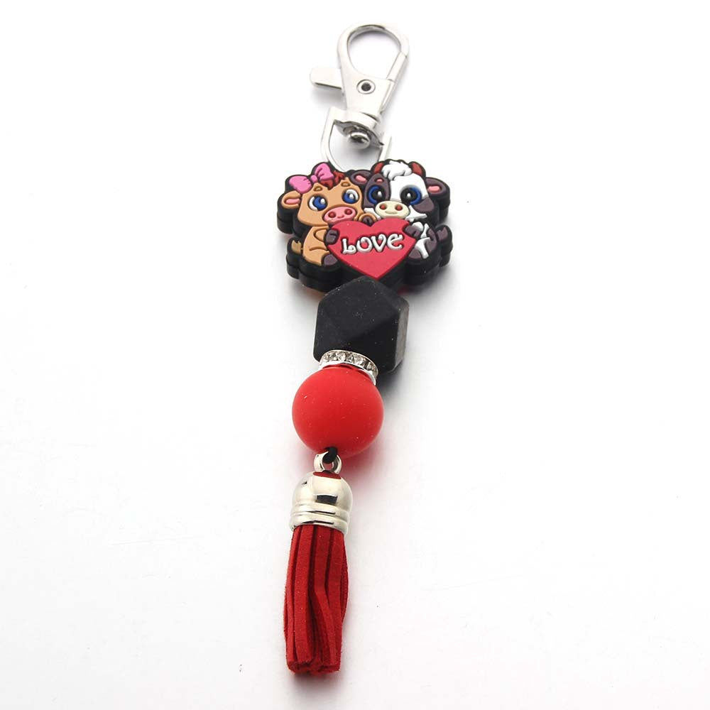 Wholesale Love Lips Silicone Beaded Keychain Pendant Bag Pendant Accessories