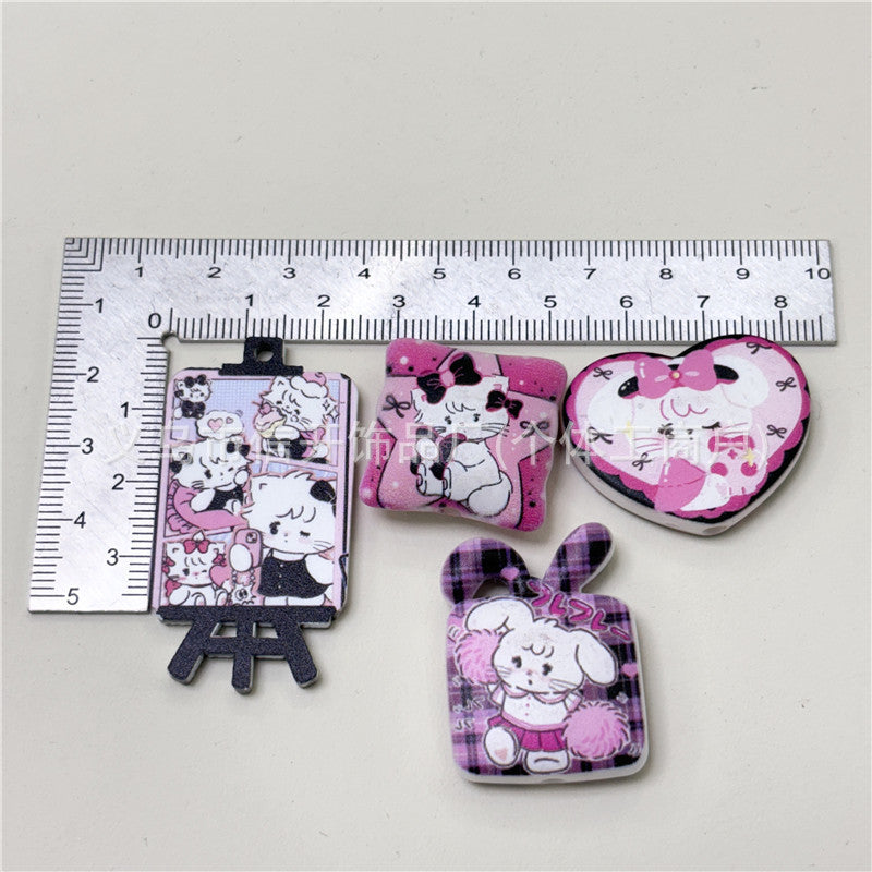 Wholesale 100pcs/pack Through hole puppy print irregular beaded pen accessories OLY Exclusive