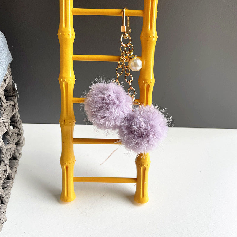 Wholesale Cute Pearl Candy Plush Ball Bags, Keychain Pendants