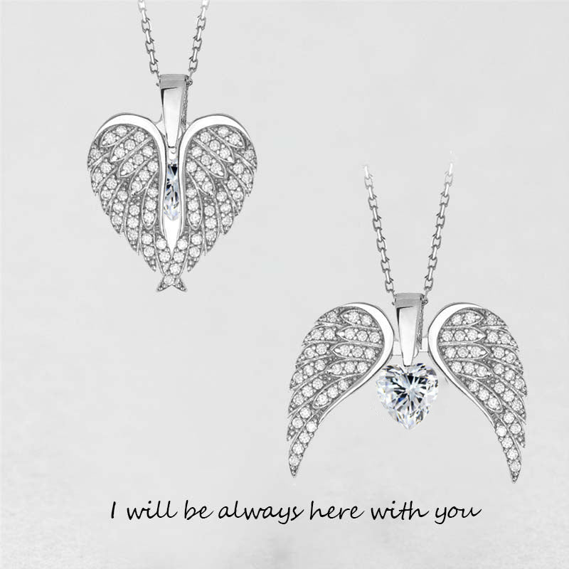Wholesale Zircon Angel Wings Love DIY Engraving Necklace