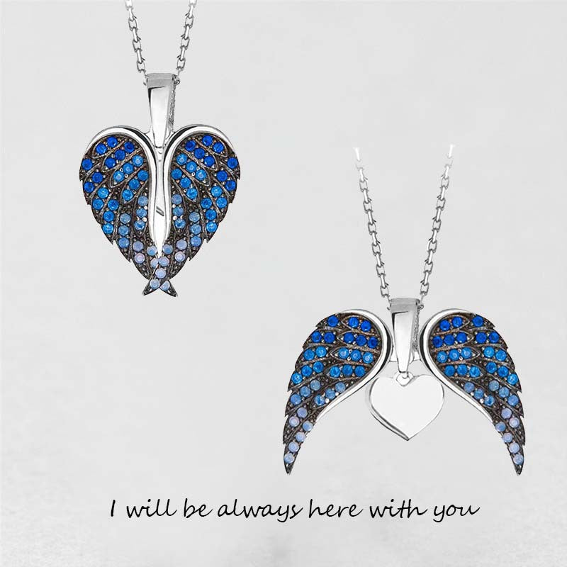 Wholesale Zircon Angel Wings Love DIY Engraving Necklace