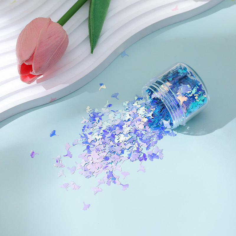 Wholesale Diy Glue Flow Hemp Ginkgo Leaf Sequins Special-shaped Leaf Glitter Glitter Nail Art Quicksand Decoration Making Materials