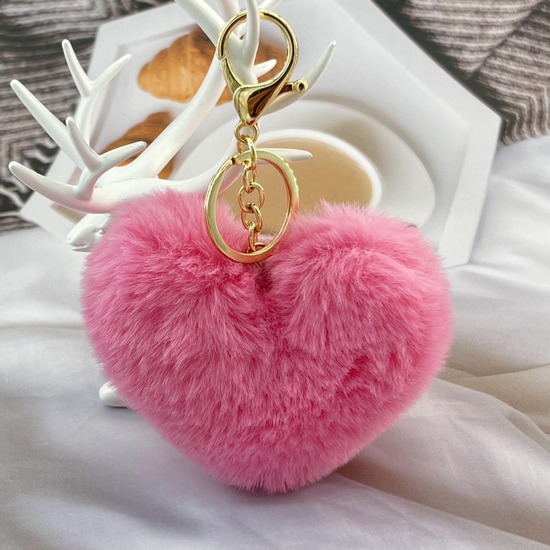 Wholesale Plush Peach heart keychain