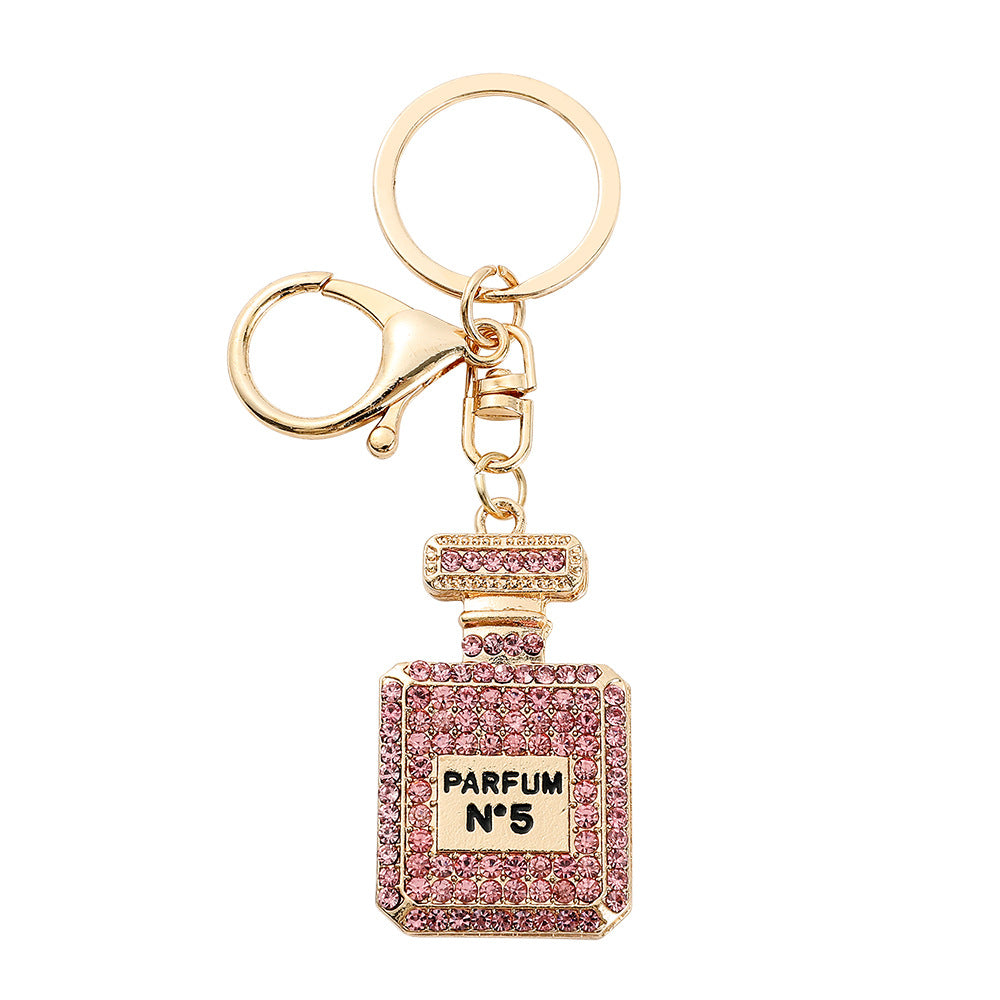 Wholesale creative fashion rhinestone car pendant keychain