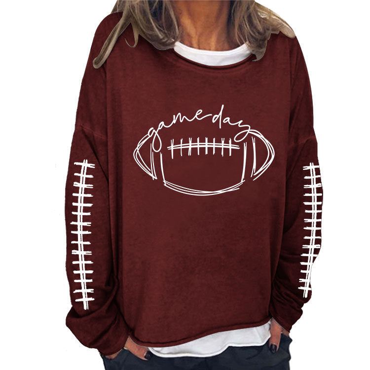 Wholesale Y Rugby Printed Pullover Cotton Women's Sweater