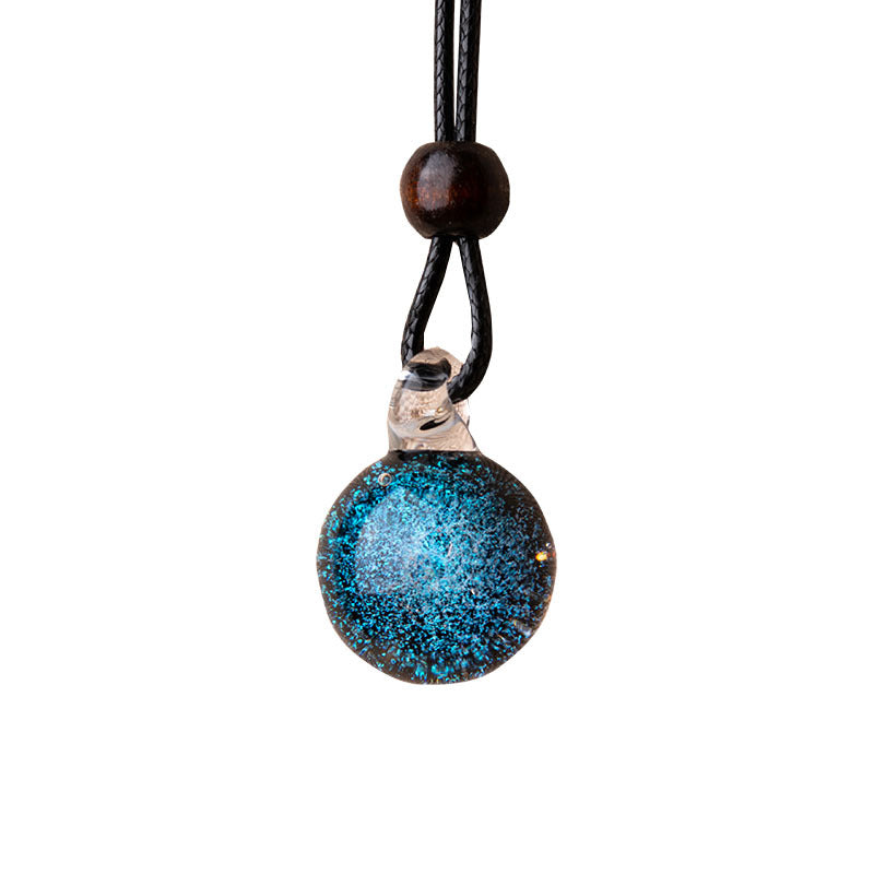 Wholesale Glass Handmade Crystal Ball Mysterious Star Pendant Necklaces
