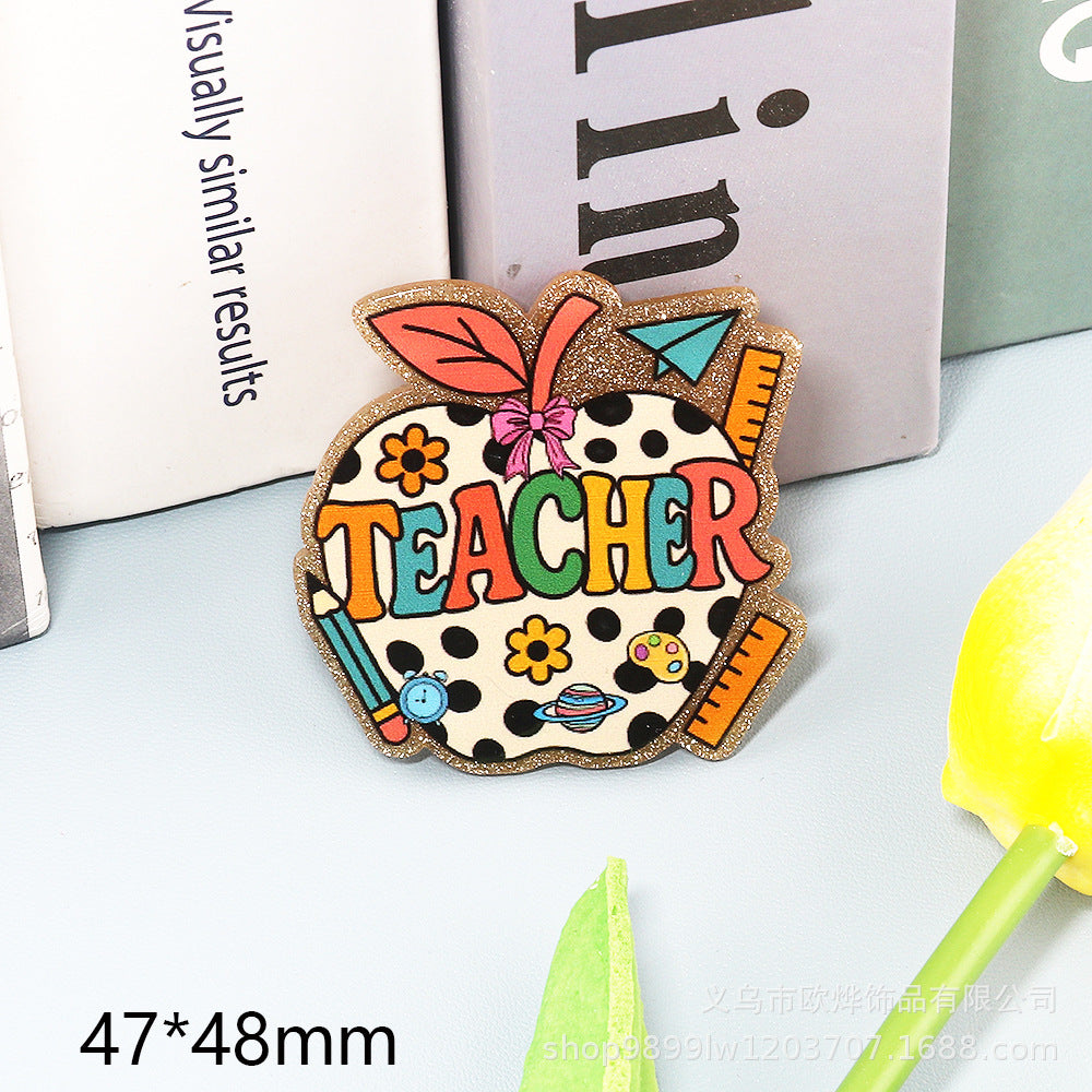 Wholesale 10pcs Cartoon pencil letters bag accessories acrylic DIY