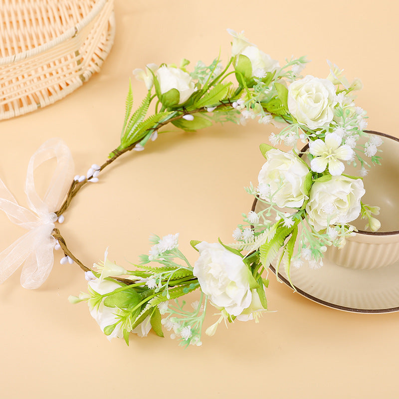 Wholesale Bride Fairy Simulation Gypsophila Flower Girls Hair Accessories Hair Band