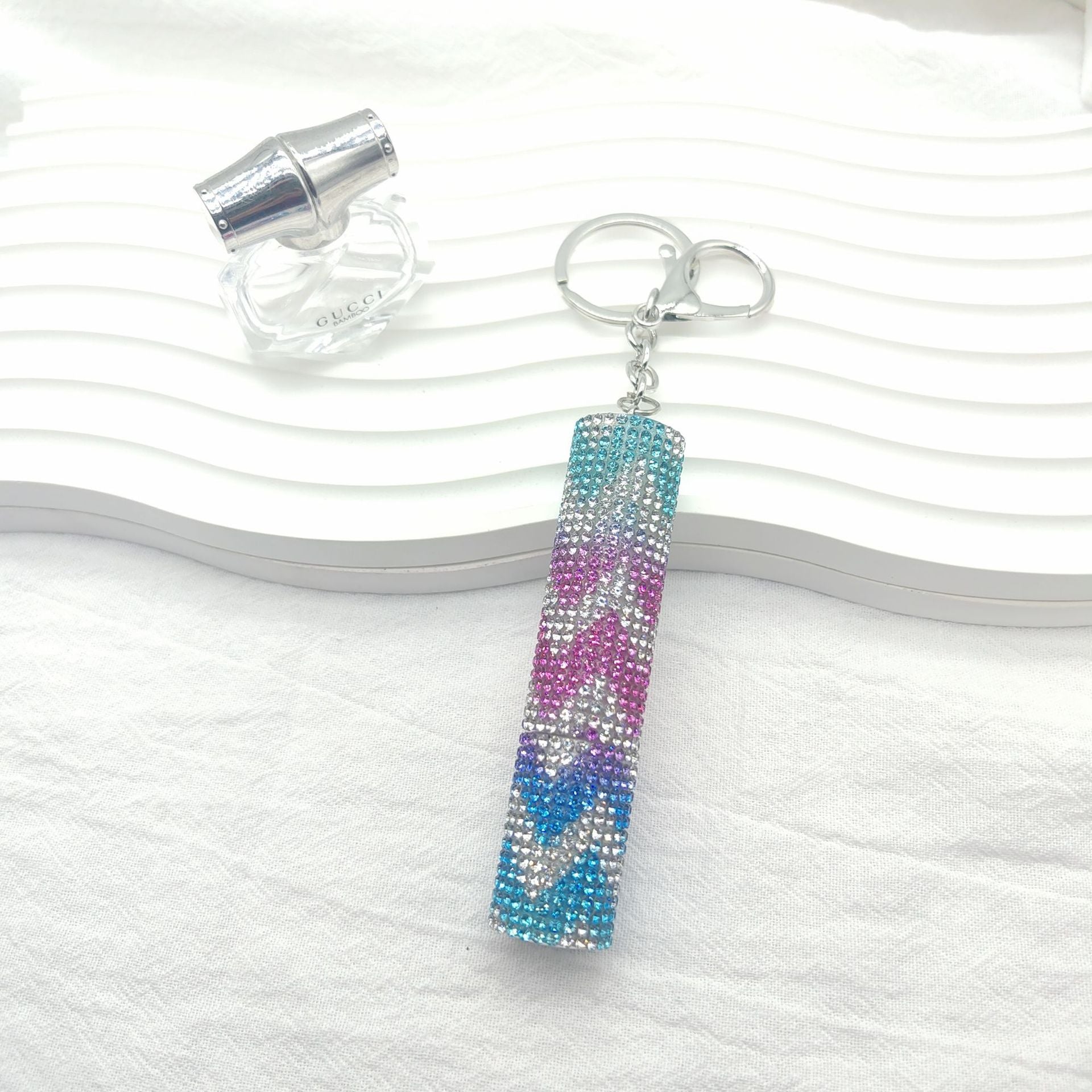 Wholesale  Full Diamond Creative Mini 10ml Perfume Bottling Keychain