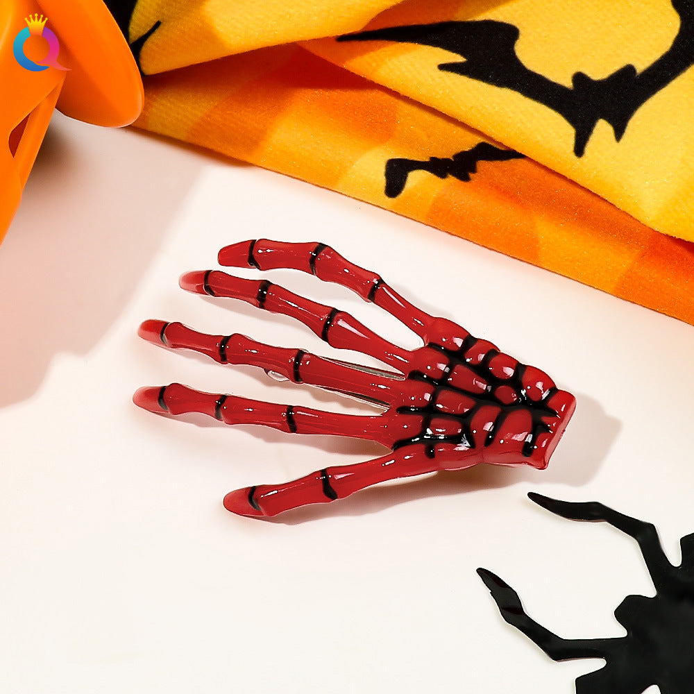 Wholesale Halloween Horror Ghost Claw Skeleton Hand Side Hair Clips