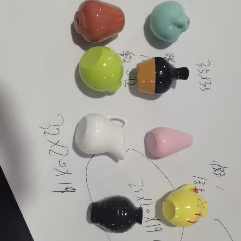 Wholesale Cute refrigerator magnet double door net red ins resin magnet mini vase three-dimensional set of personality creative decoration