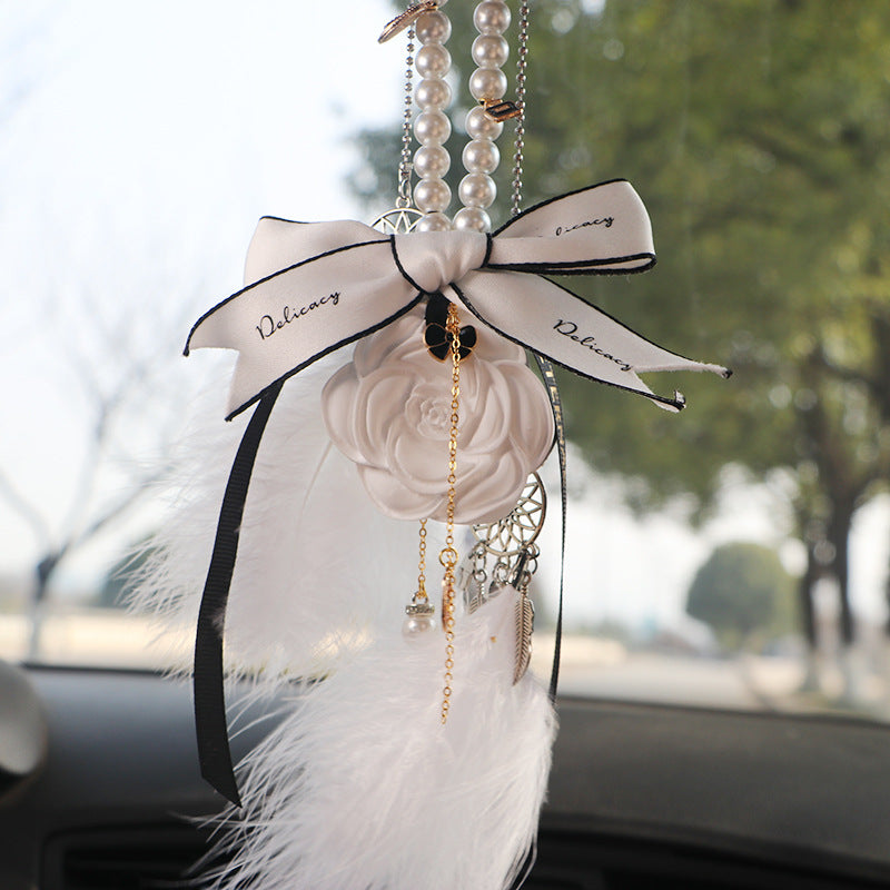 Wholesale Camellia Car Fragrance Expanding Stones Pendant