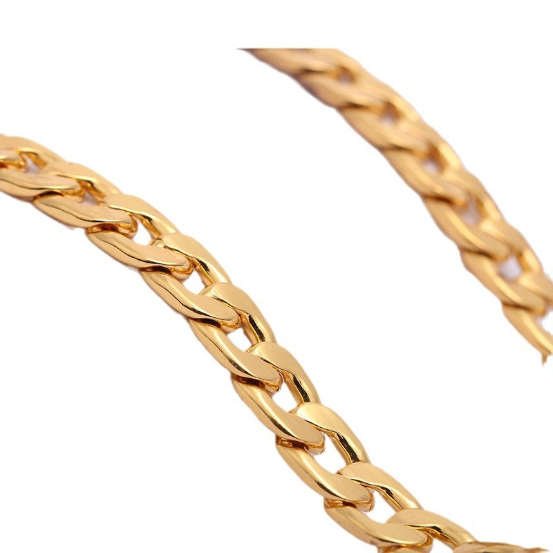 Wholesale Fashion Gold Plated 18K Gold Men's 6MM Sideways Necklaces