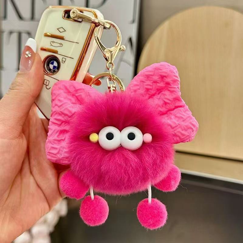 Wholesale New cute plush bow briquettes keychain