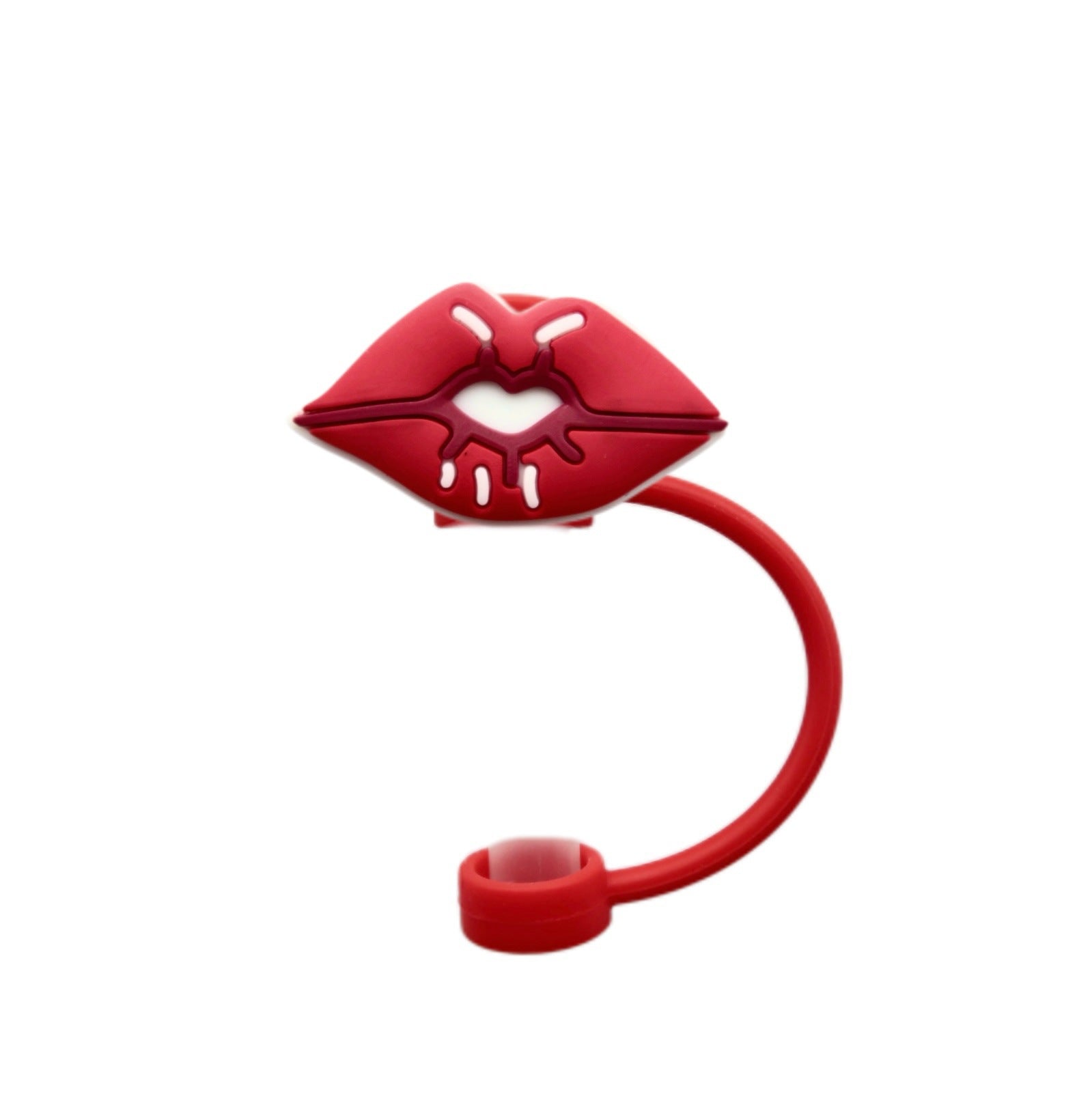 Wholesale Valentine's Day Love Series Straw Cap Silicone Straw Dust Plug Red Water Cup 8/10mm Straw Sleeve