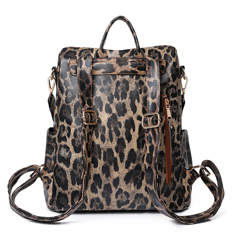 Wholesale Leopard print ladies backpack