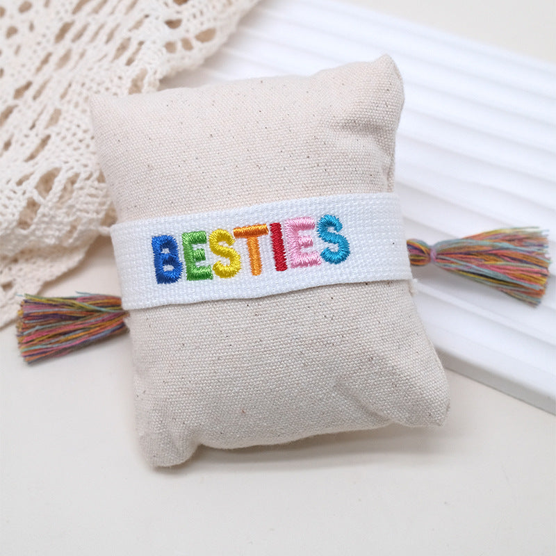 Wholesale Cord Letter Woven Tassel Bracelet