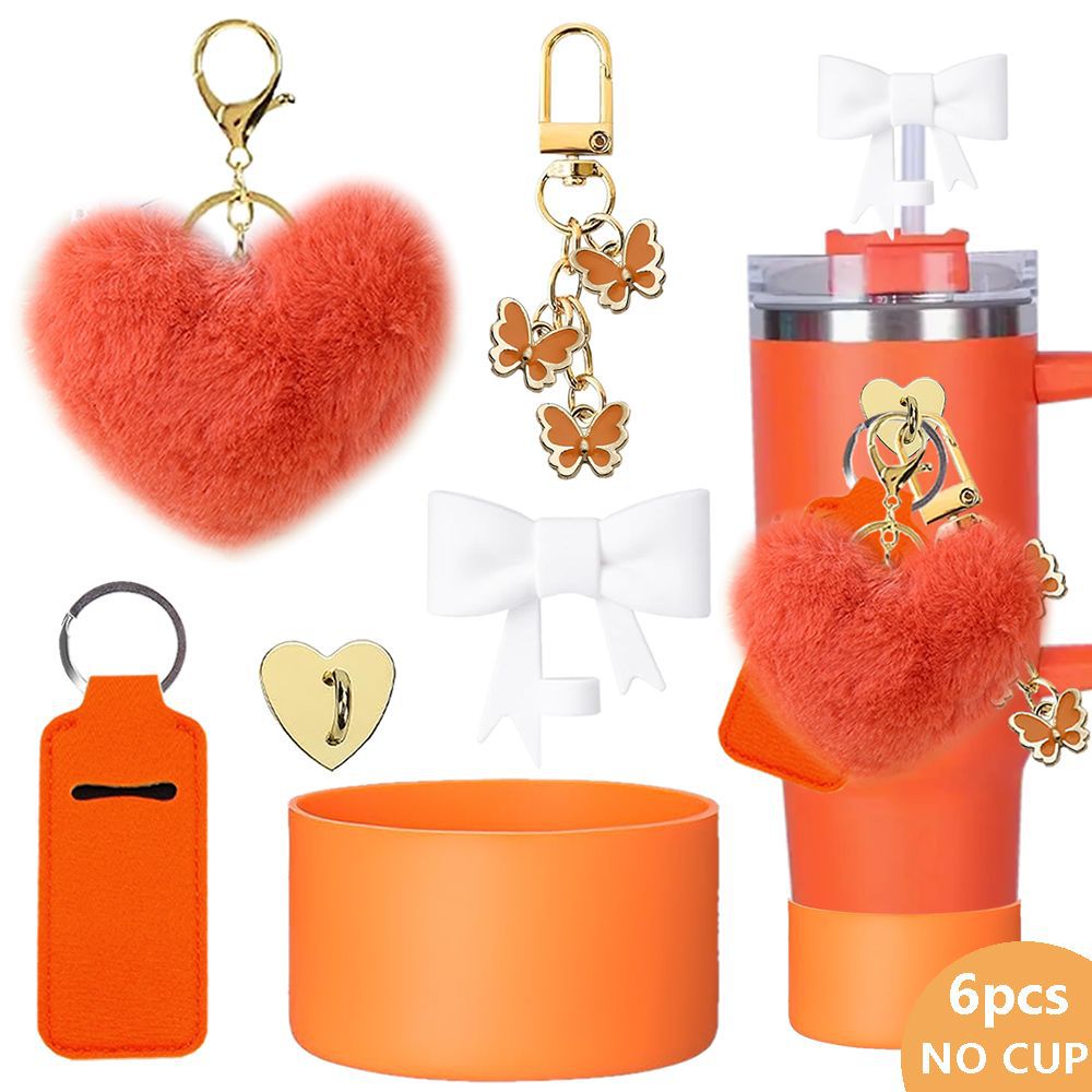 Wholesale Valentine's Day Love Hair Ball Pendant Lipstick Bag Bow Straw Plug Couple Keychain