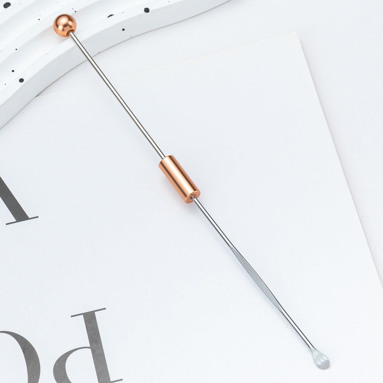 Wholesale DIY beaded ear pick spoon household long handle ear cleaning tool