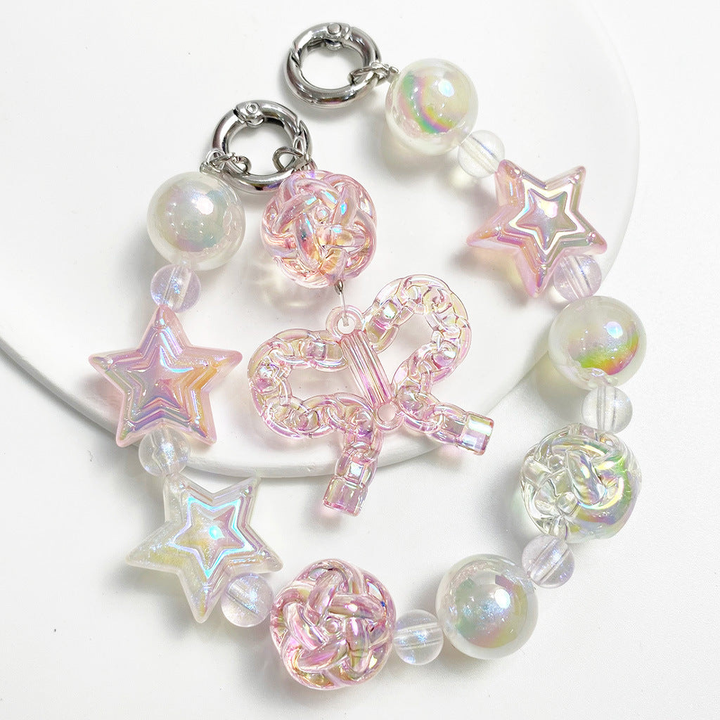 Wholesale 10pcs/pack Luminous Thin Glitter Mermaid Ji Three-layer Pentagram Beads