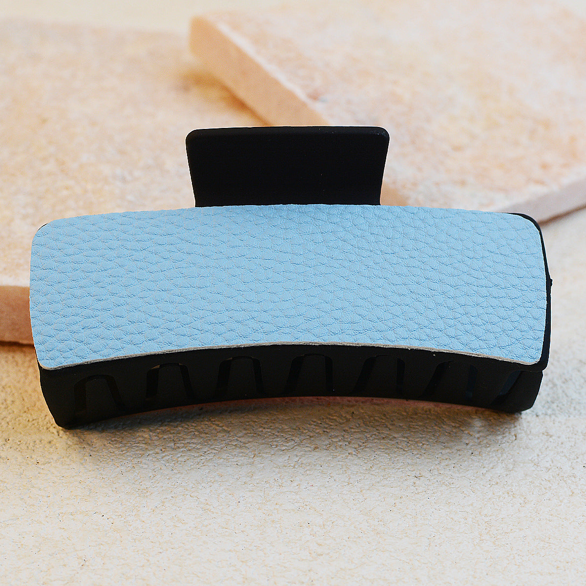 Wholesale Solid Color Leather Hairpin Shark Clip