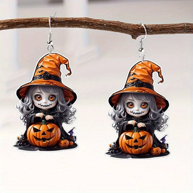 Wholesale  Pumpkin Cute Witch Series Acrylic Earrings