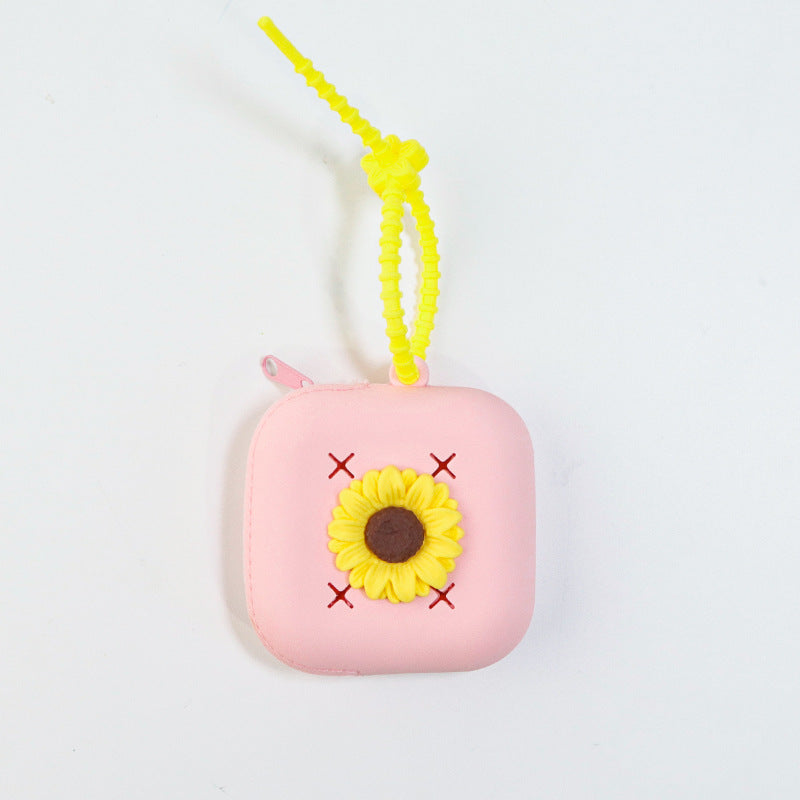 Wholesale Silicone Mini Cute Hole Portable DIY Portable Storage Coin Earphone Bag