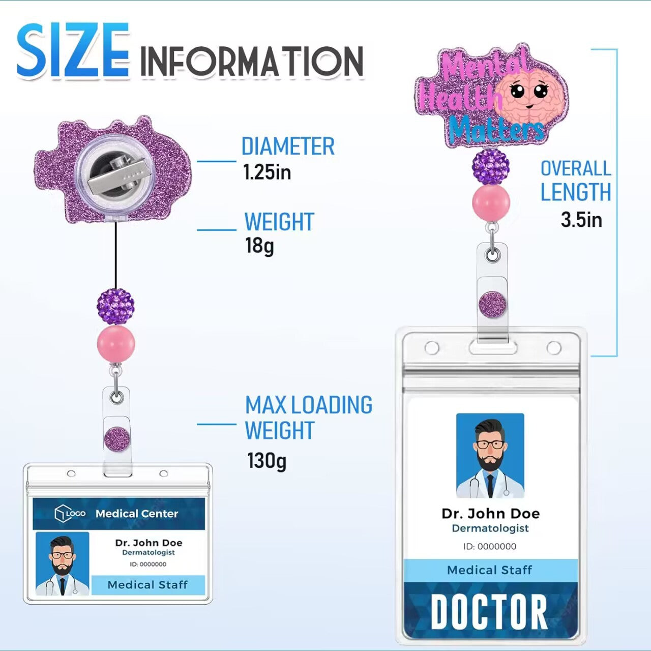 Wholesale Badge Reels Medical Series Leopard Print Cow Print Beaded Badge ABS Scroll Retractable Keychain