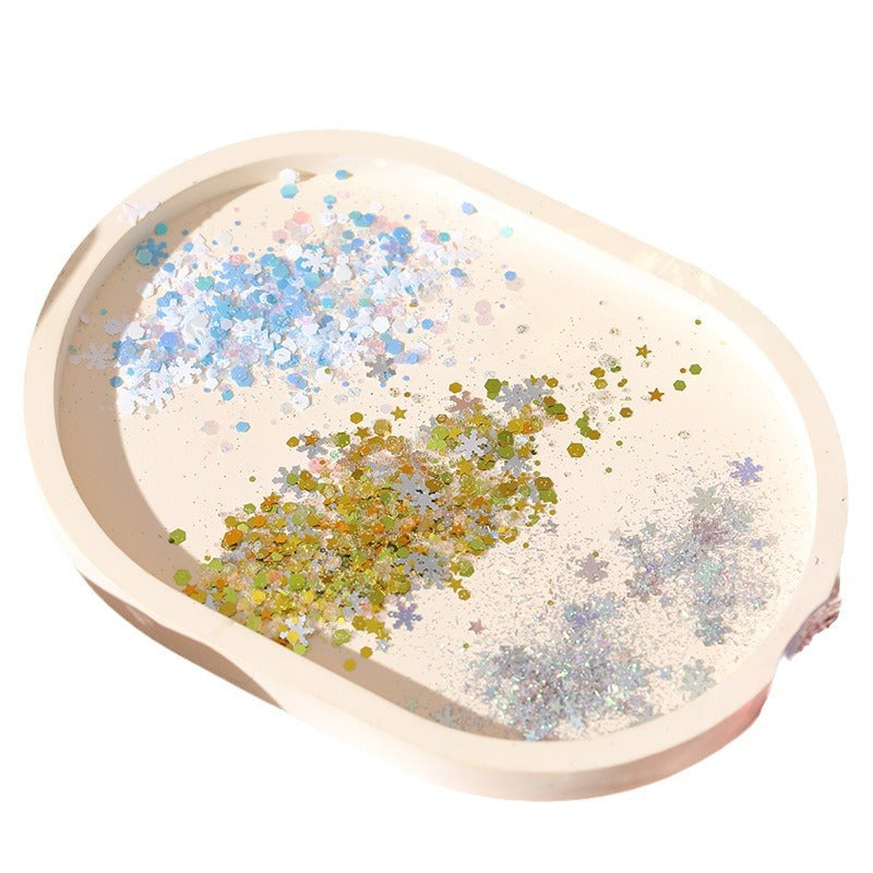 Wholesale DIY Christmas Colors Snowflake Stars Christmas Tree Flow Hemp Dropping Glue Mixed Glitter